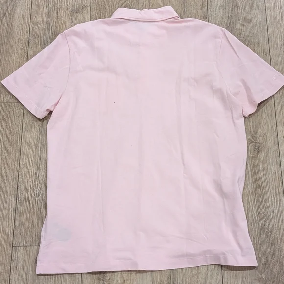 $395 Mens RALPH LAUREN PURPLE LABEL Washed Pique Polo Shirt Pink Small